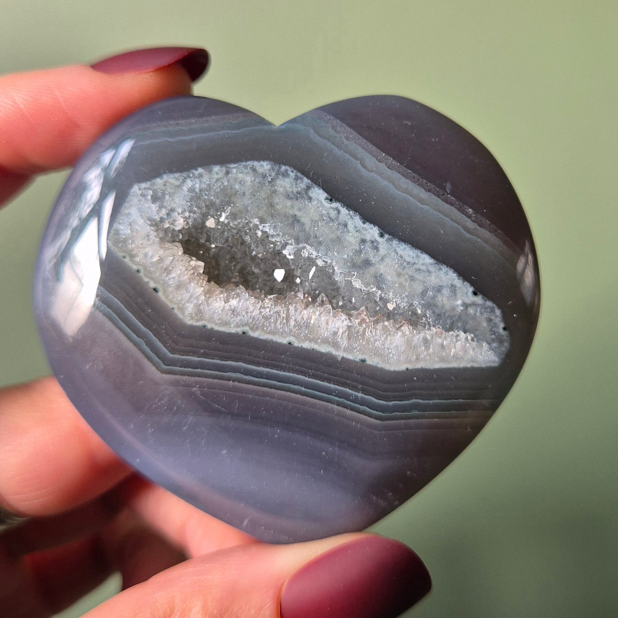 Grijze (Druzy) Agaat Hart