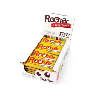Bar à la maca et aux canneberges bio 20x30g RooBar