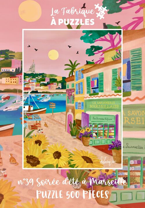 Puzzle n° 39 "Soirée d'été à Marseille" par Nolwenn Studios 500 pièces