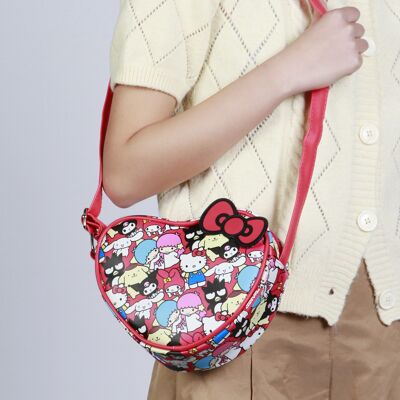 Sanrio Hello Kitty Friends-Bolso Corazón Casual, Multicolor