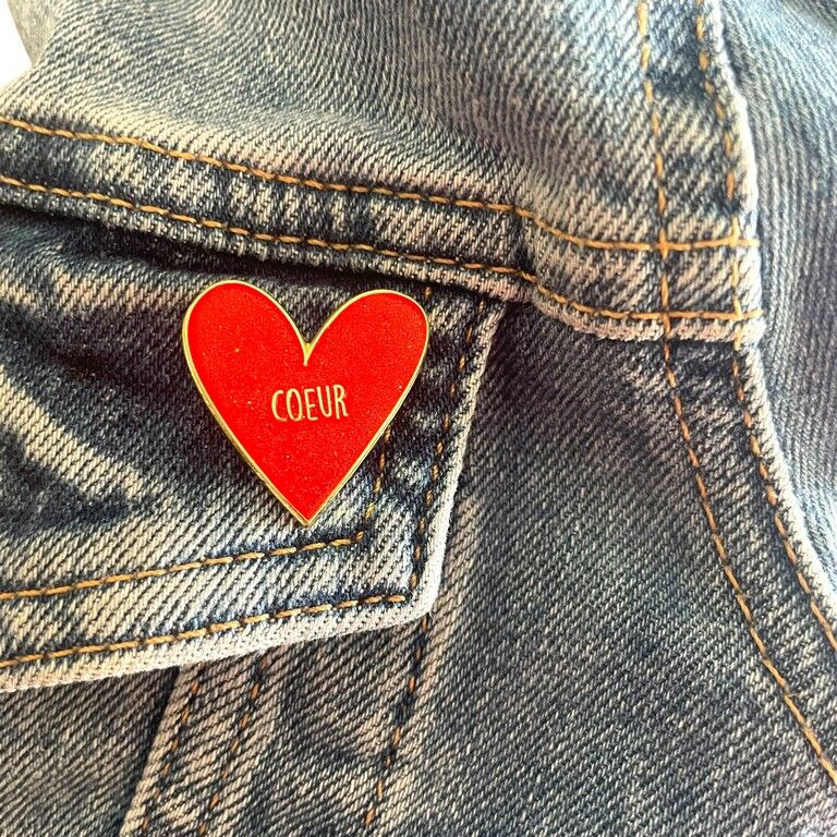 Red heart pin