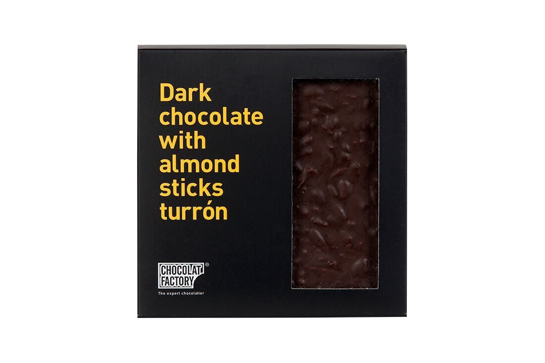 Turrón de chocolate negro y almendra caramelizada