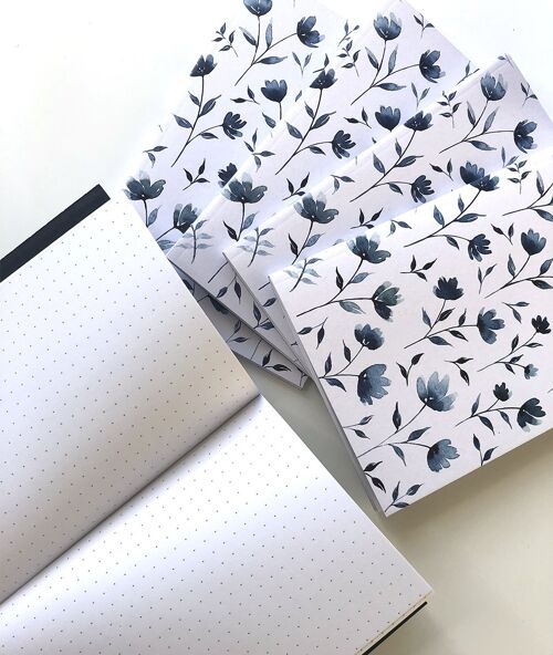 Blank Pocket Notebook A6 - Funky Flowers