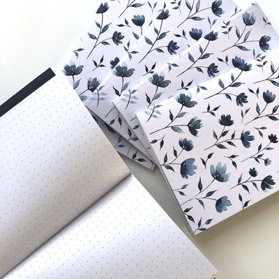 Blanko-Taschennotizbuch A6 - Funky Flowers