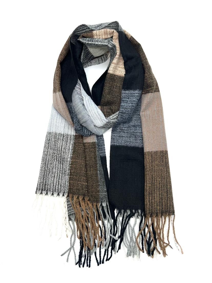 HH-178 Sciarpa da uomo con motivo a quadri grandi