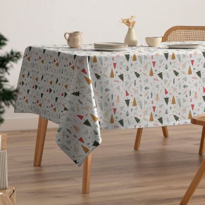 Stain-resistant Christmas tablecloth cotton print BIRCH