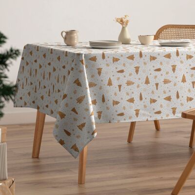 Stain-resistant Christmas tablecloth, printed cotton, CEDAR