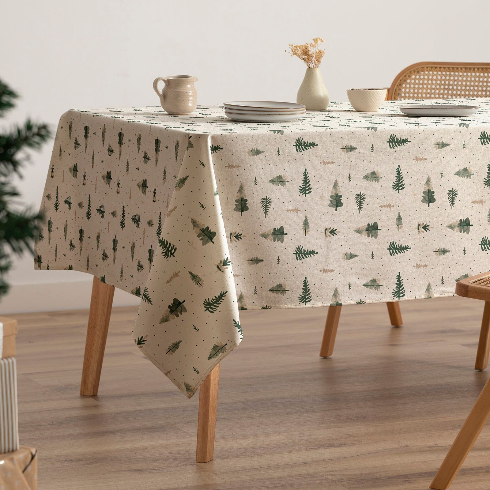 Mantel navidad antimanchas algodón estampado HAVEN