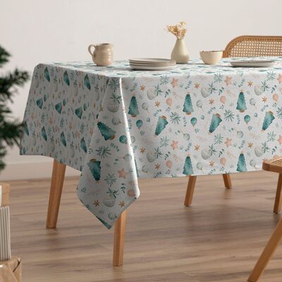Stain-resistant Christmas tablecloth cotton print TWIRLY