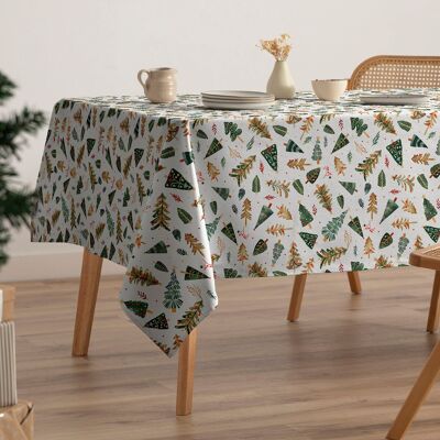 Stain-resistant Christmas tablecloth, printed cotton, CHIME
