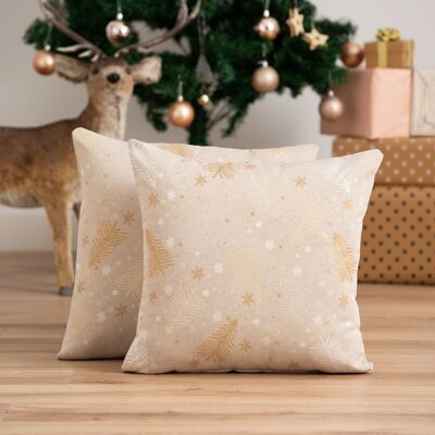 Pack of 2 Christmas jacquard cotton cushion covers 45x45 cm CHRISTREE