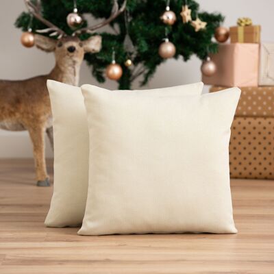 Pack of 2 Christmas jacquard cotton cushion covers 45x45 cm LIGHTS