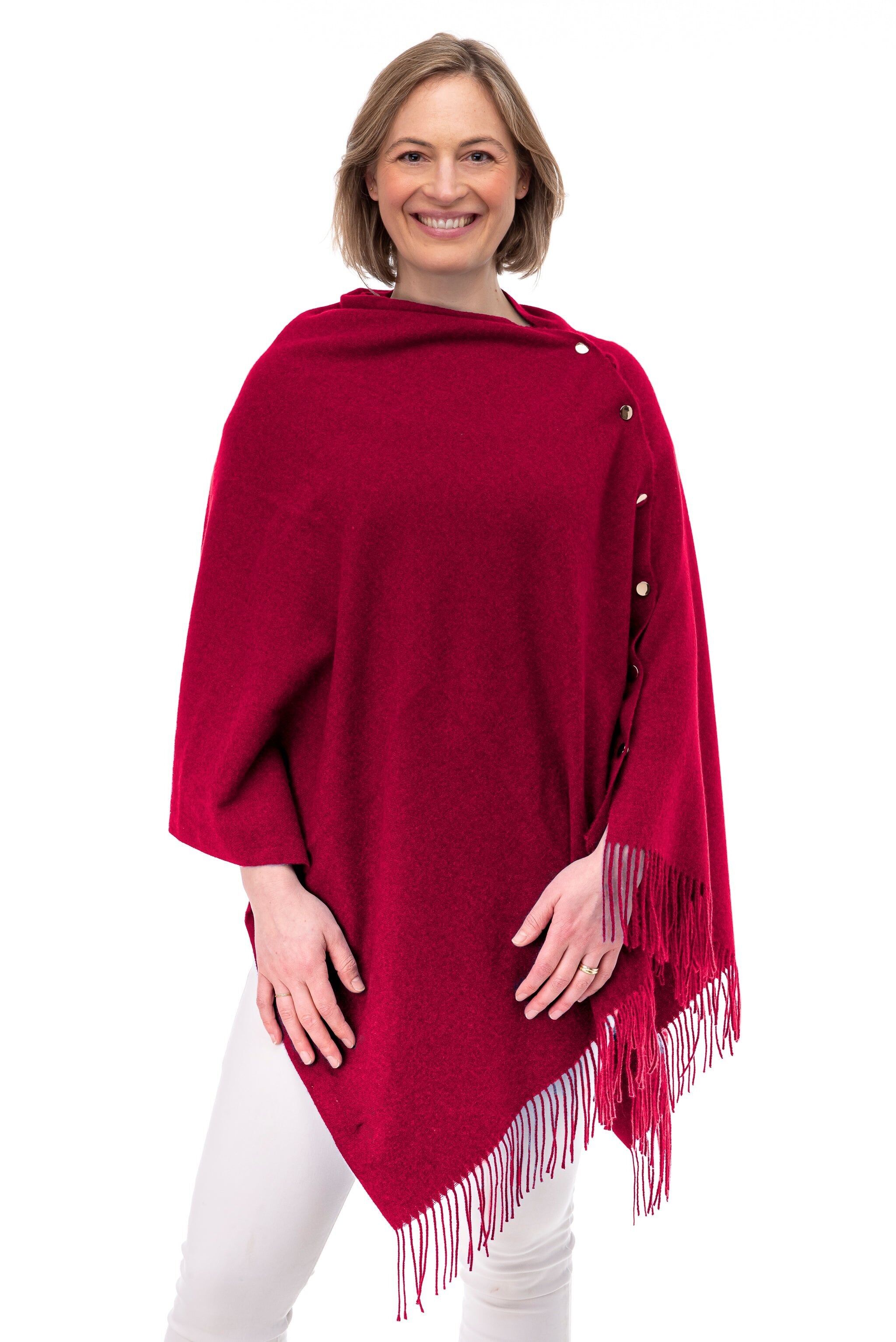 Gisella FB186 Poncho - Rosso Scuro