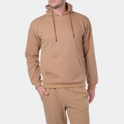 Felpa in pile con cappuccio in maglia piqué -TAUPE-Confezione da 6 pezzi (Taglie assortite)