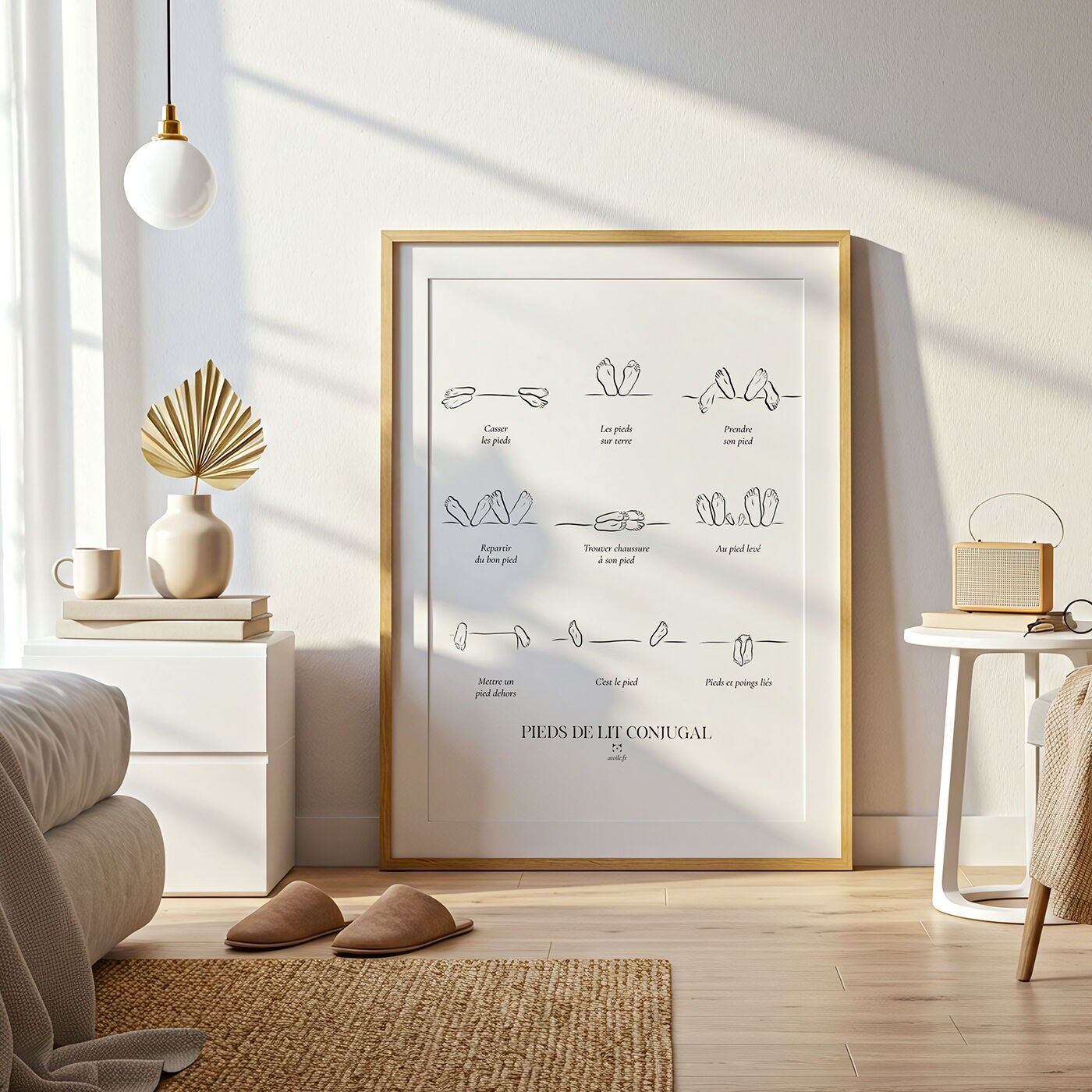 Poster per camera da letto di coppia - Gambe del letto - Carta da 300 g/m²