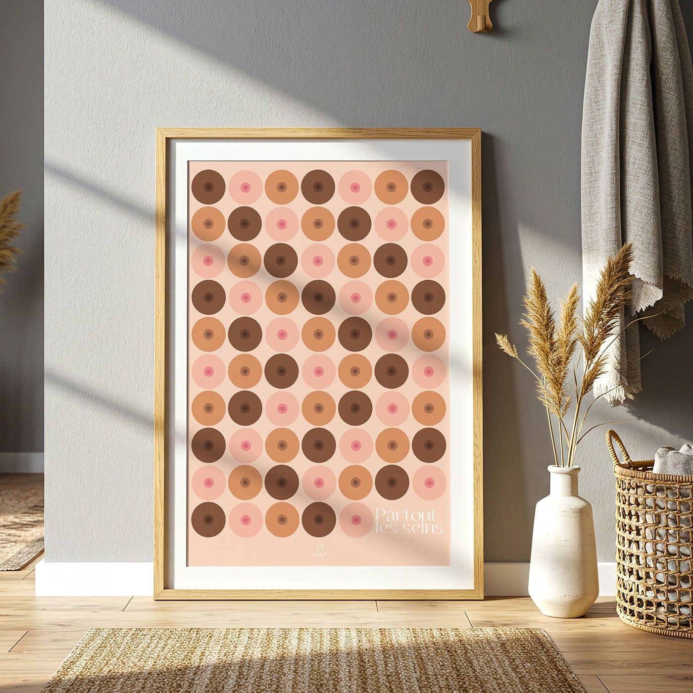 Poster di seni, gioco di parole umoristico - Seni ovunque - carta riciclata da 300 g/m²