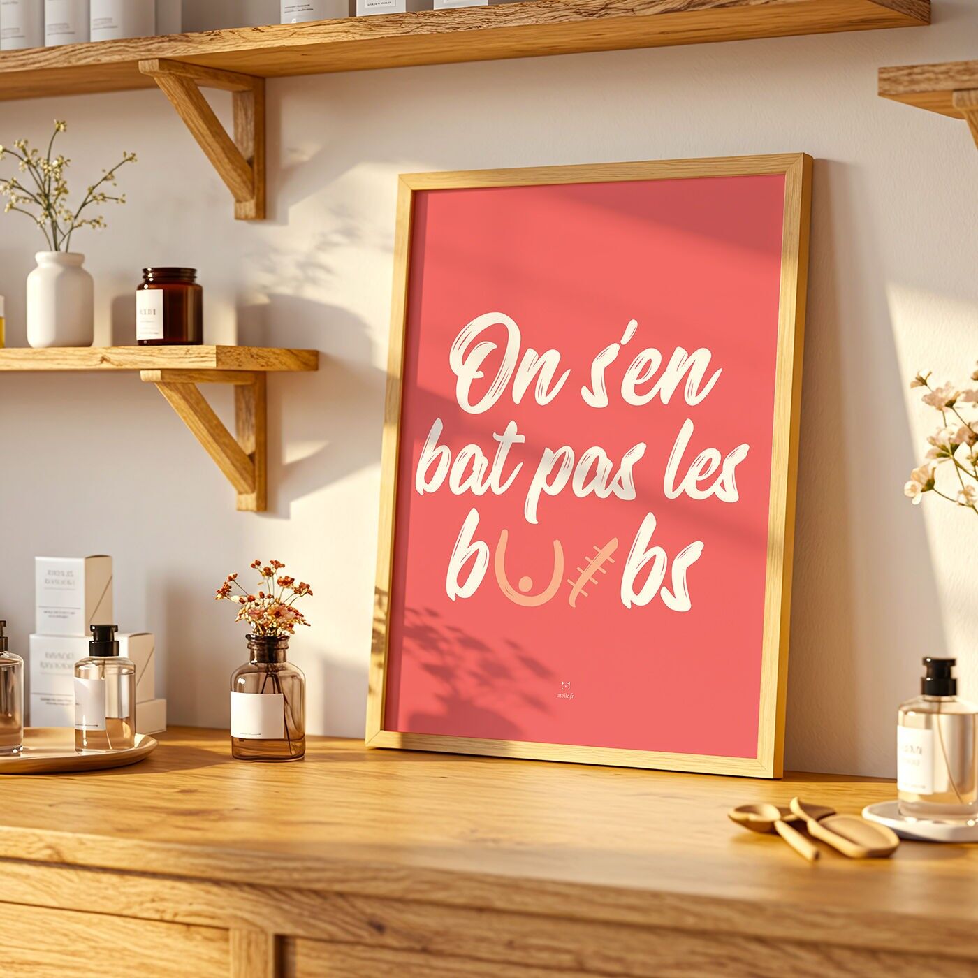Poster sul cancro al seno Pink October - Non ci importa niente del seno - Carta riciclata da 300 g/m²