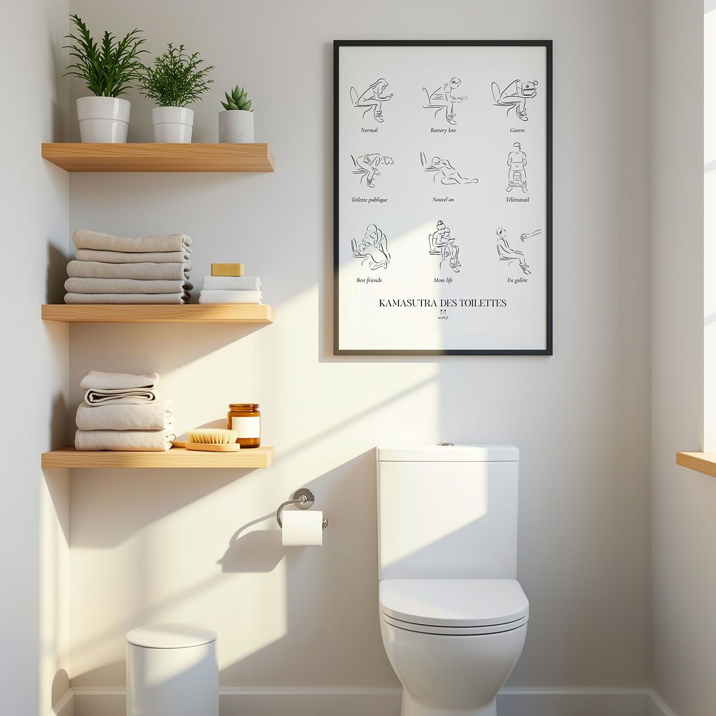 Poster umoristico per il bagno - Kamasutra del bagno - Il 9