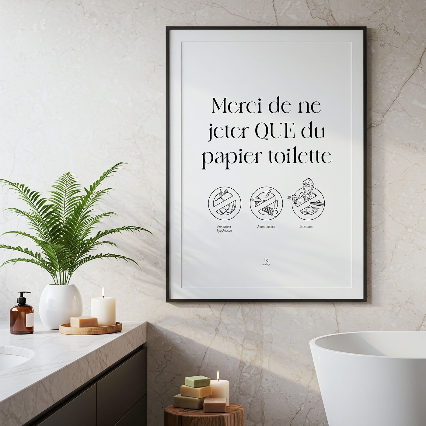 Poster per il water della suocera con pompa maceratrice - Non giocare con il mio water