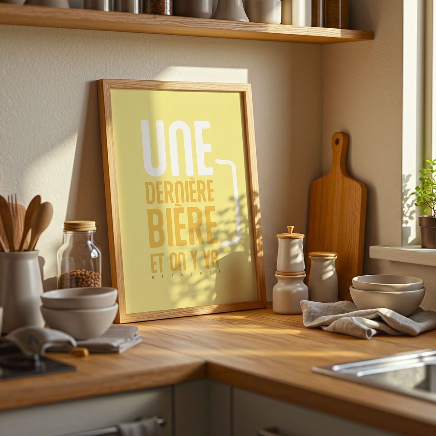 Póster humorístico sobre alcohol y cerveza - Última cerveza