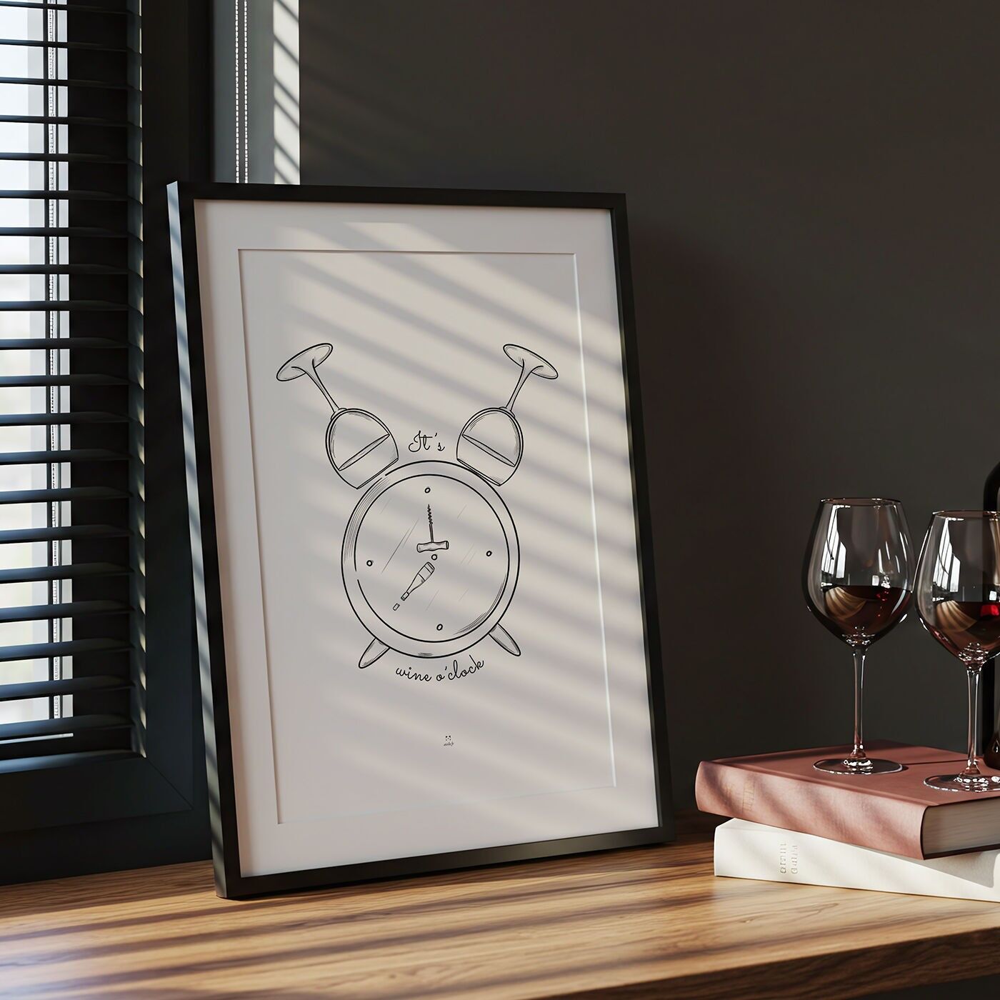 Manifesto umoristico "È l'ora del vino"