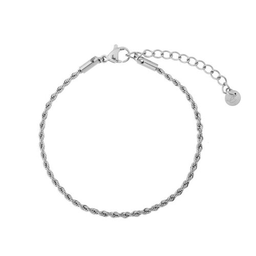 Bracelet basic twisted - adult - silver