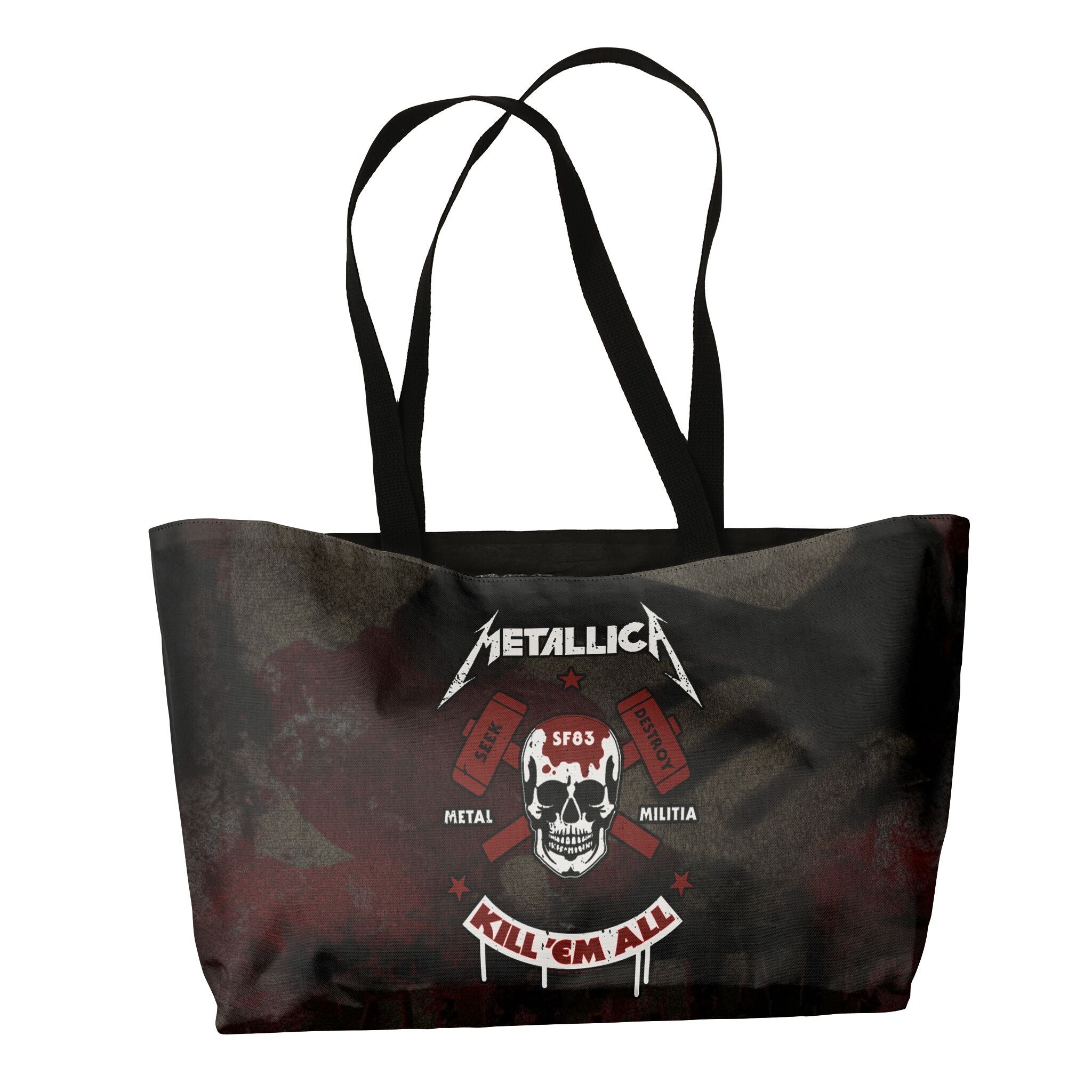 Rocksax Metallica Strand-/Einkaufstasche mit Gurtband - Kill Em All Skull