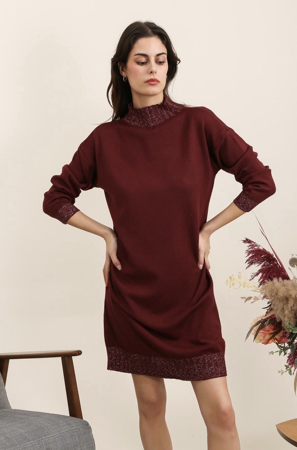 Robe avec col en lurex REF. 6104