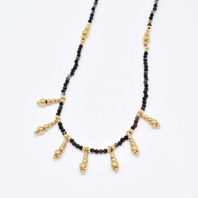 Collier pierre naturelle en acier inoxydable - BJ210220OR-NO