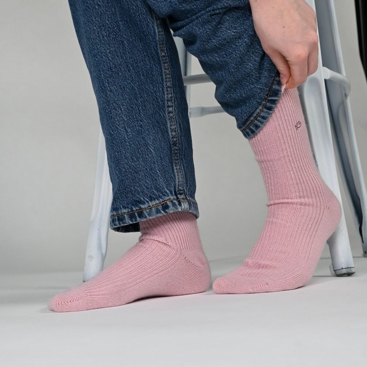 Calzini in lana con angora Rosa