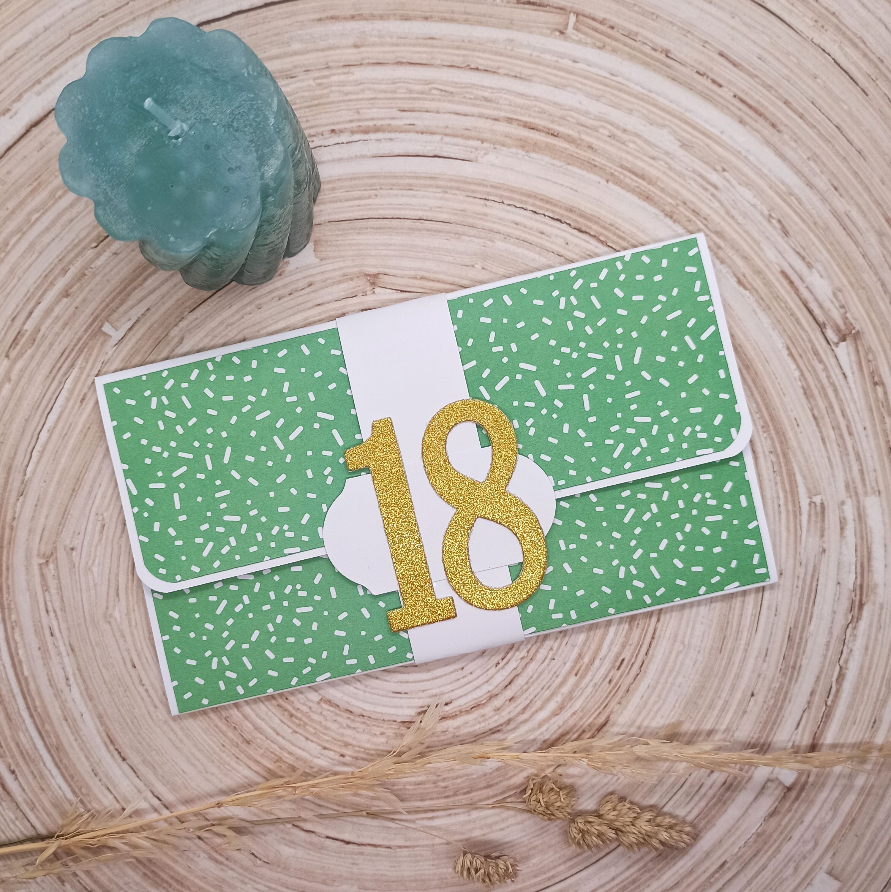 18th Birthday Coin Card - Green Confetti