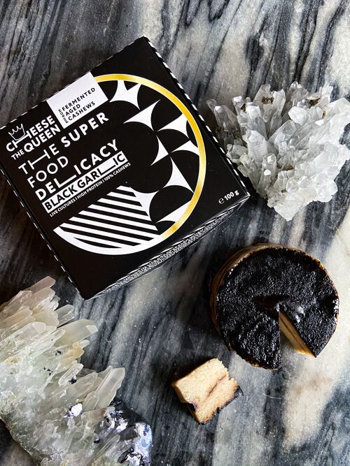 Cheese the Queen "Black Garlic" Aged Delicacy from fermented cashews