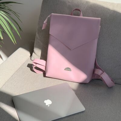 Zaino per notebook in pelle vegana color seppia SILUR