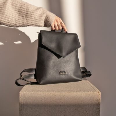 JURA Black Vegan-Leather Mini Backpack