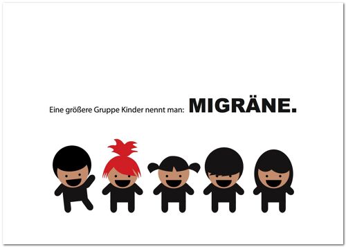 Postkarte "Viele Kinder = Migräne"