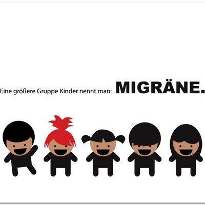 Postkarte "Viele Kinder = Migräne"