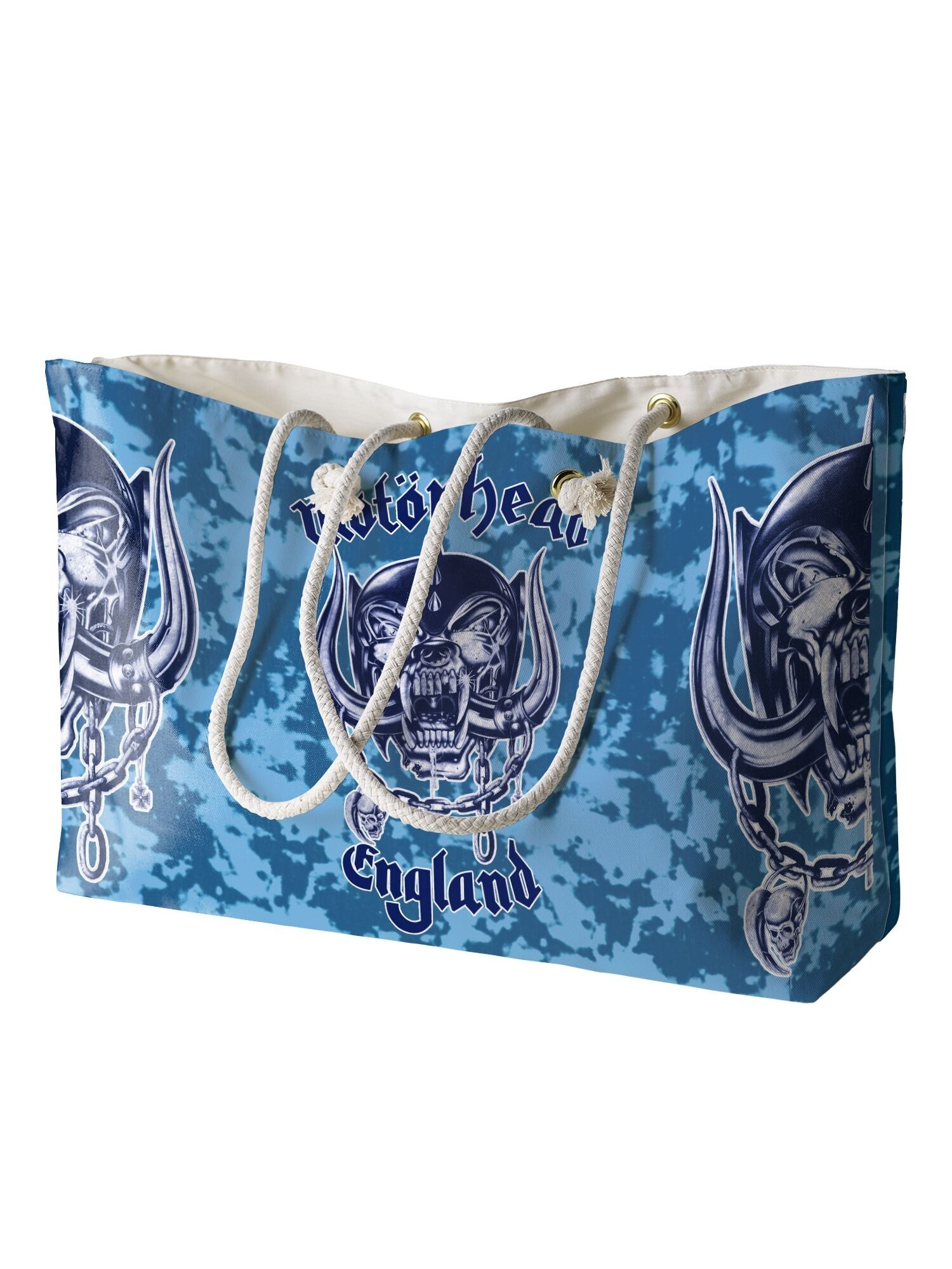 Rocksax Motohead Strandtasche mit Seilgriffen - Camo Blau