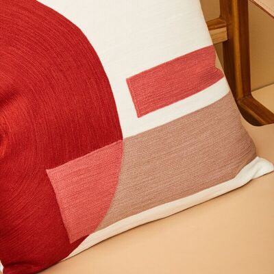Bosie Ozella Red And White Tonal Cushion
