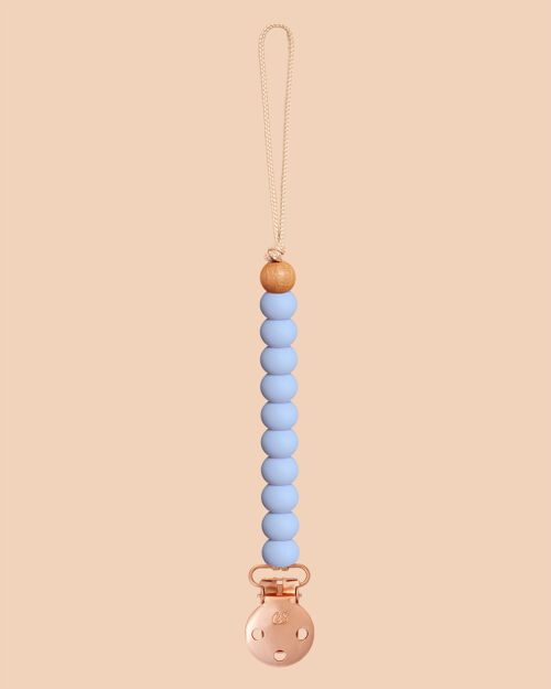 Baby Blue Sienna Dummy Clip in Rose Gold