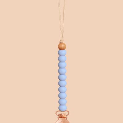 Baby Blue Sienna Dummy Clip in Rose Gold