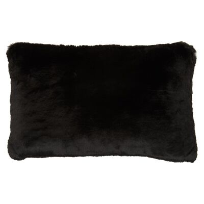 Bosie Lamina Black Rectangular Fur Cushion