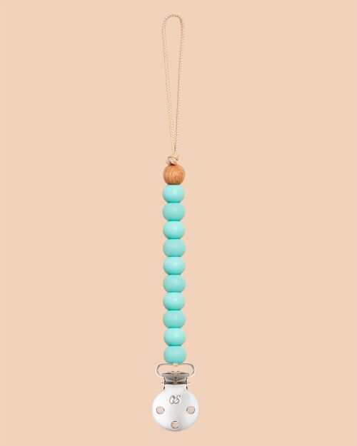 Duck Egg Blue Sienna Dummy Clip in Silver