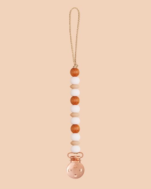 White & Oatmeal Remi Dummy Clip (rose gold)