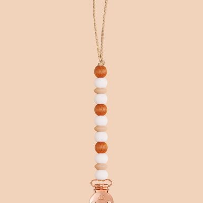 White & Oatmeal Remi Dummy Clip (rose gold)