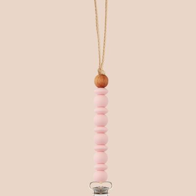 Luna Powder Pink Dummy Clip in Silver