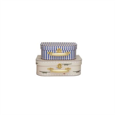 Mini Suitcase Crocodile & Stripe - Set of 2