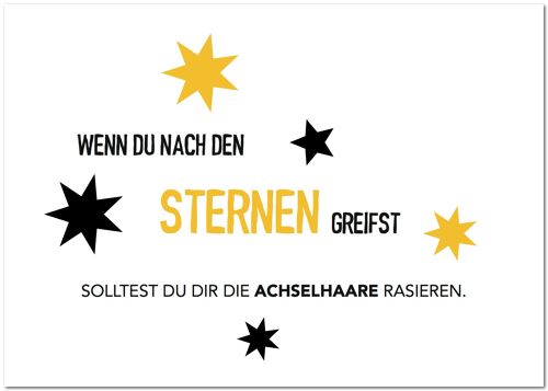 Postkarte "Wenn du nach den Sternen greifst..."