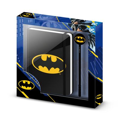 DC Comics Batman Batsignal Gift Box with Diary and Fashion Pen, Black