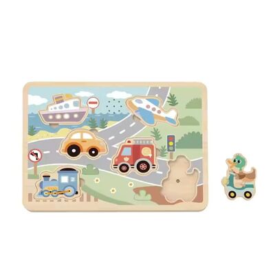 Puzzle con suoni Veicoli Pastello