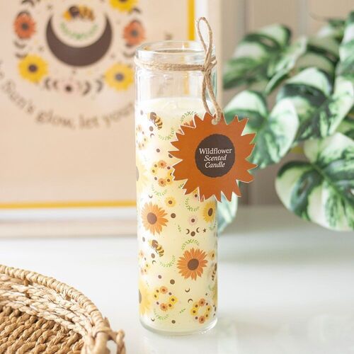 Sunflower Pattern Wildflower Scented Tube Candle